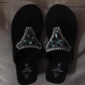 BNIB Amanda Blu Nancy Black Sandals Sz 9